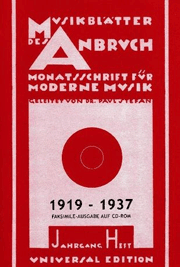 Musikblätter des Anbruch (1919 - 1937)