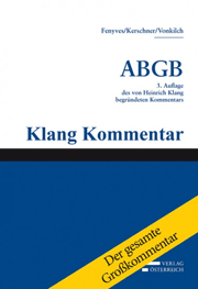 Klang online (Heinrich Klang: Kommentar zum ABGB, 3. Auflage)