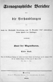 Stenographische Berichte &uuml;ber die Verhandlungen der Zweiten Kammer des preu&szlig;ischen Landtags / des preu&szlig;ischen Hauses der Abgeordneten 1849-1918