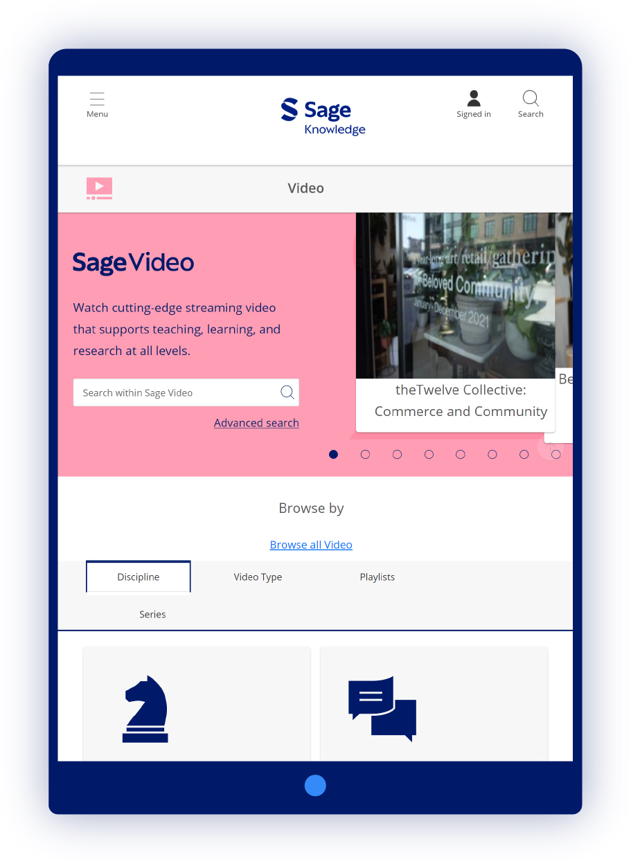 SAGE Video Documentaries